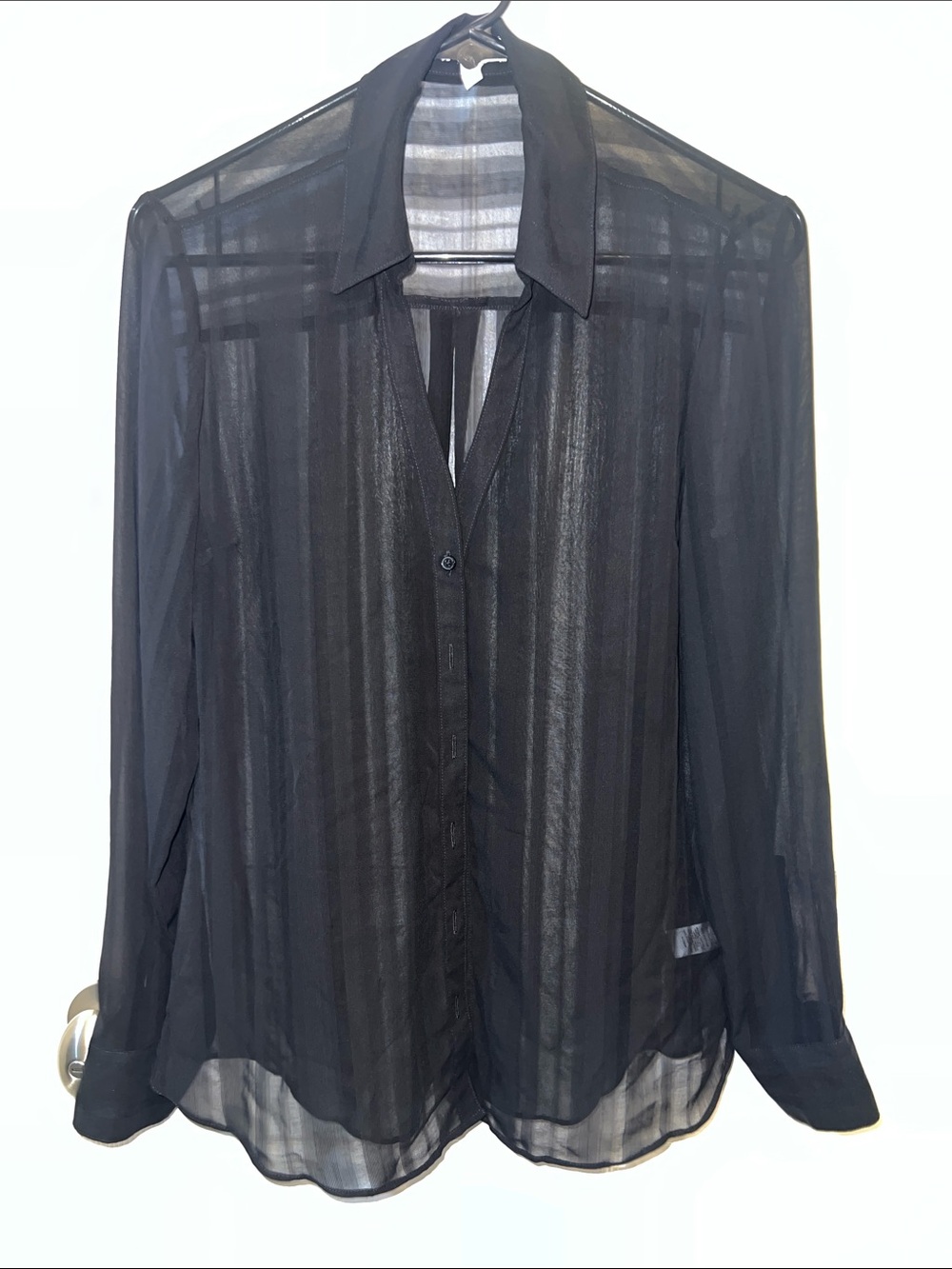 Express Black Semi-Sheer Blouse